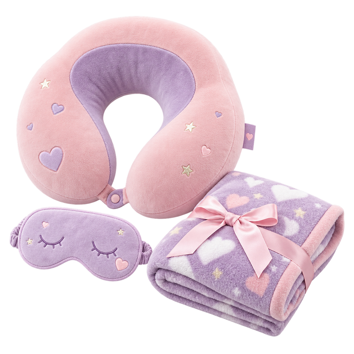 Eye Mask, Neck Pillows and Blanket Collection