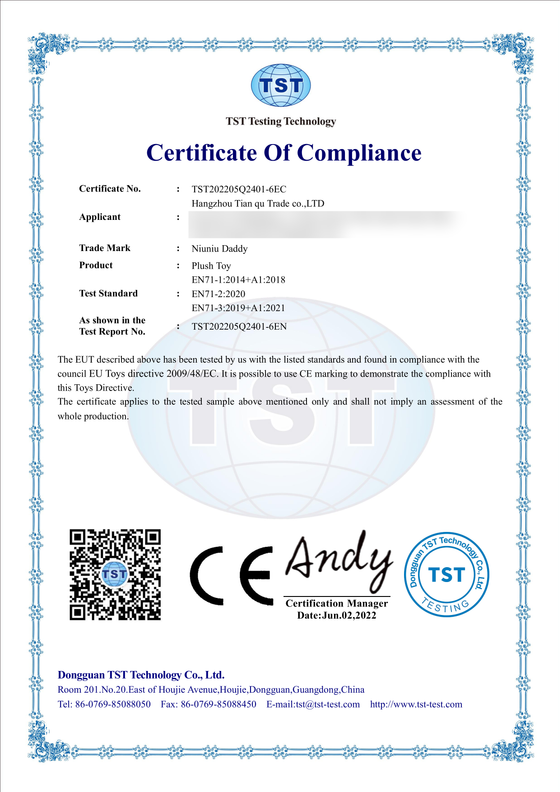 CE Compliance (EN71)